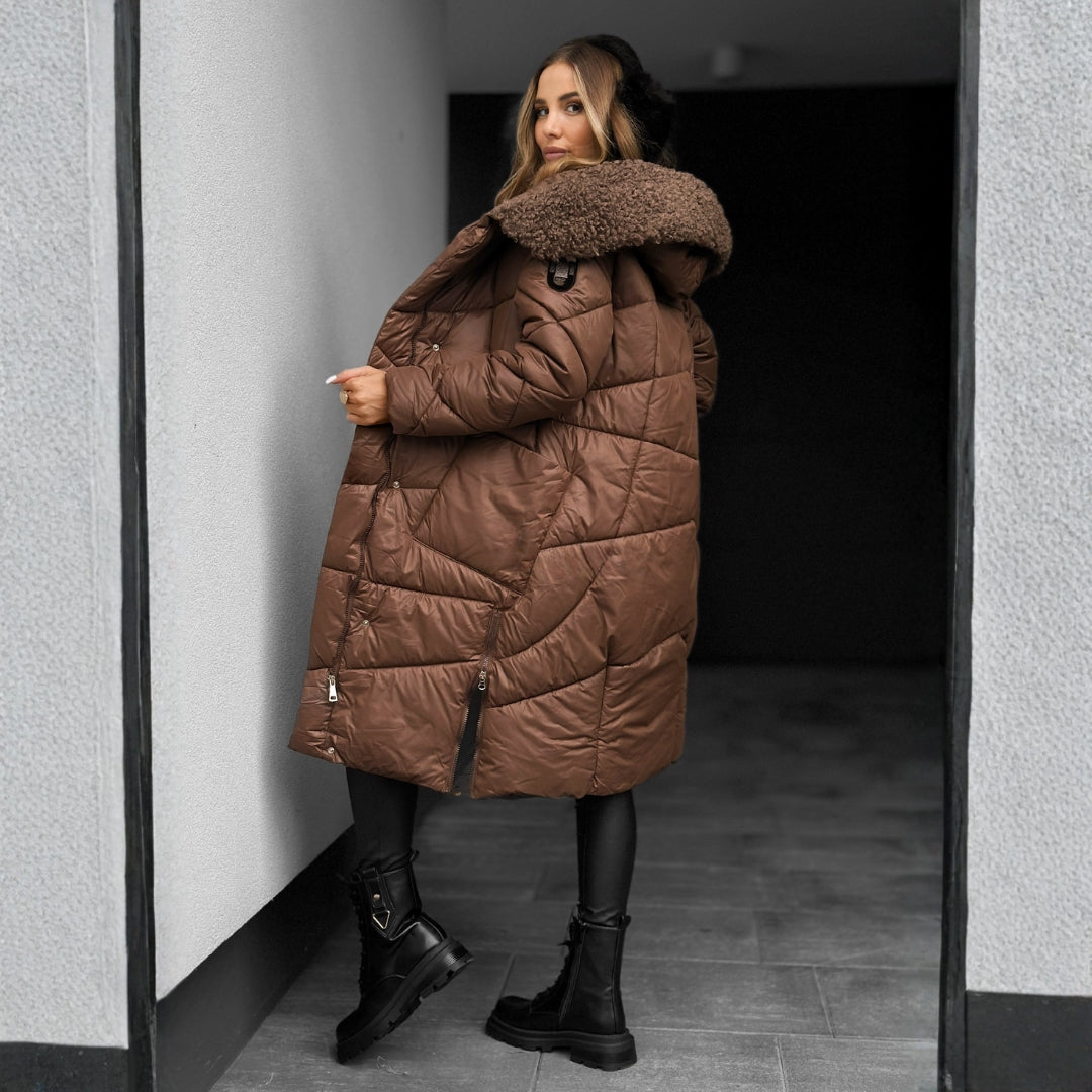 Eva | Quilted Coat with Hood for Winter Elegance