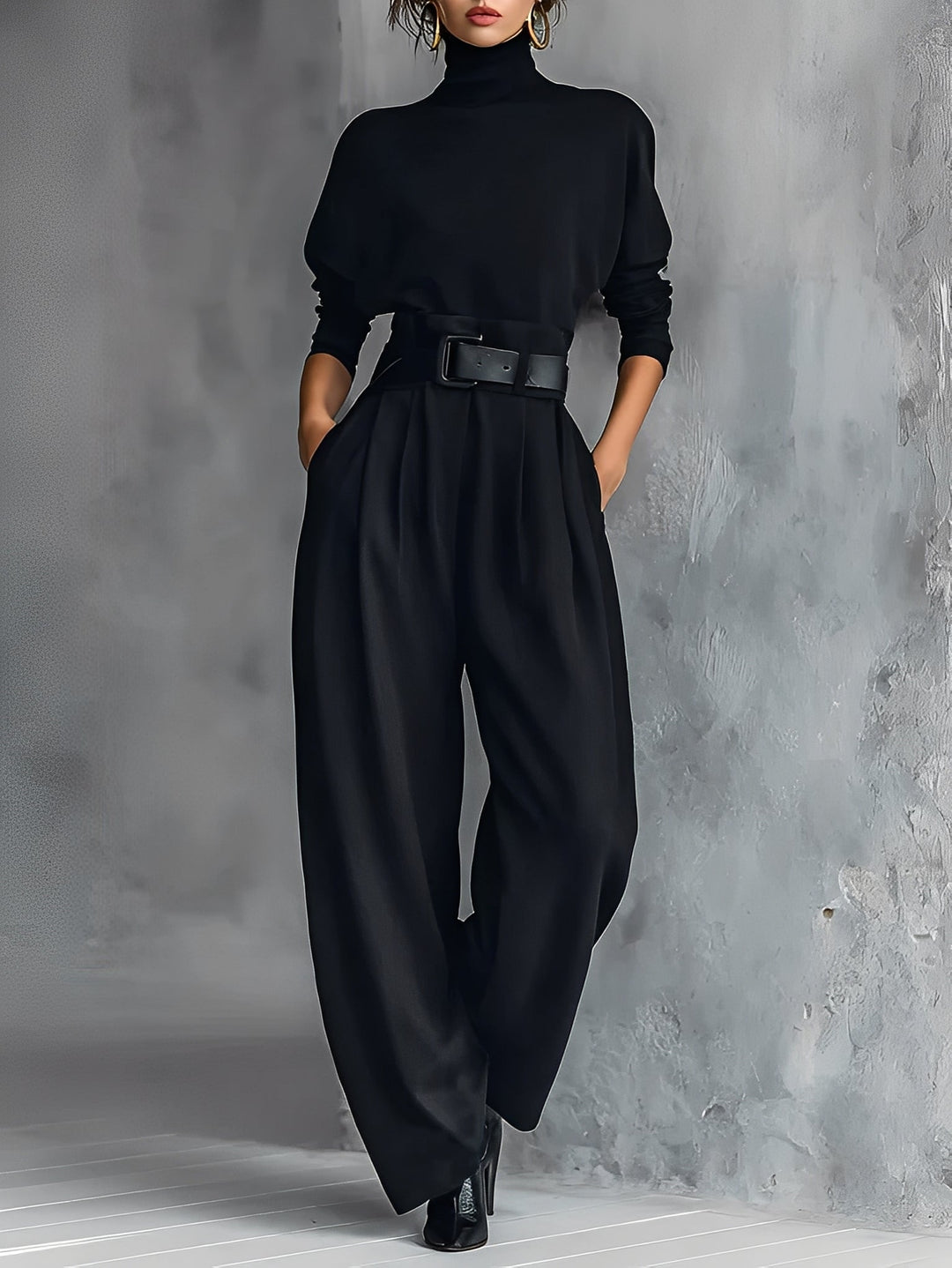 Maria | set with a turtleneck and straight pants