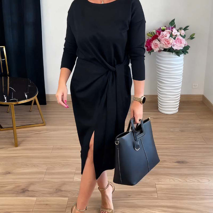 Alina | Elegant Dress with Ties and Delicate Slit