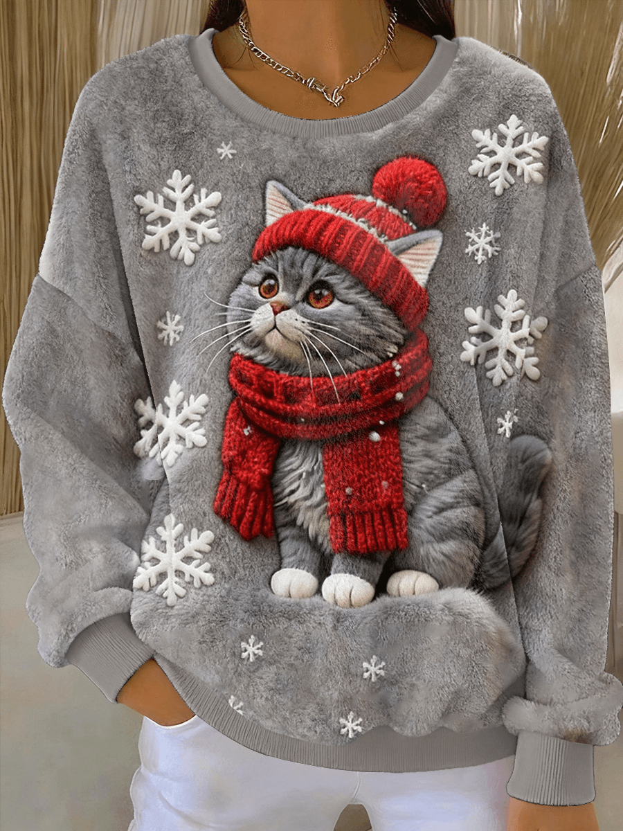Isla - Christmas Hoodie for Women in Cat Style