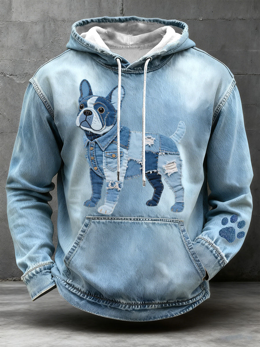 Paco - Patchwork Hoodie in French Bulldog Style